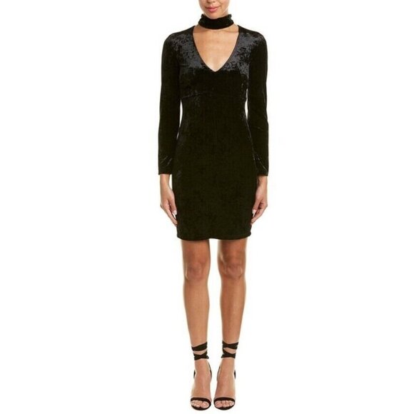 Bardot Dresses & Skirts - NWT Bardot Kira Velvet Sheath Dress Long Sleeve Plunging V Neckline Womens Small